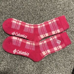 🧡5/$25🧡Columbia Women's Pink Plaid Socks